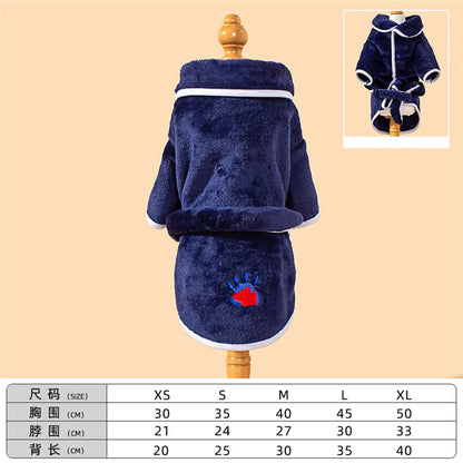 Pet Plush Jumpsuit Autumn Winter Medium Small Dog Clothes Warm Velvet Sweet Pajamas Kitten Puppy Cute Pullover Chihuahua Poodle